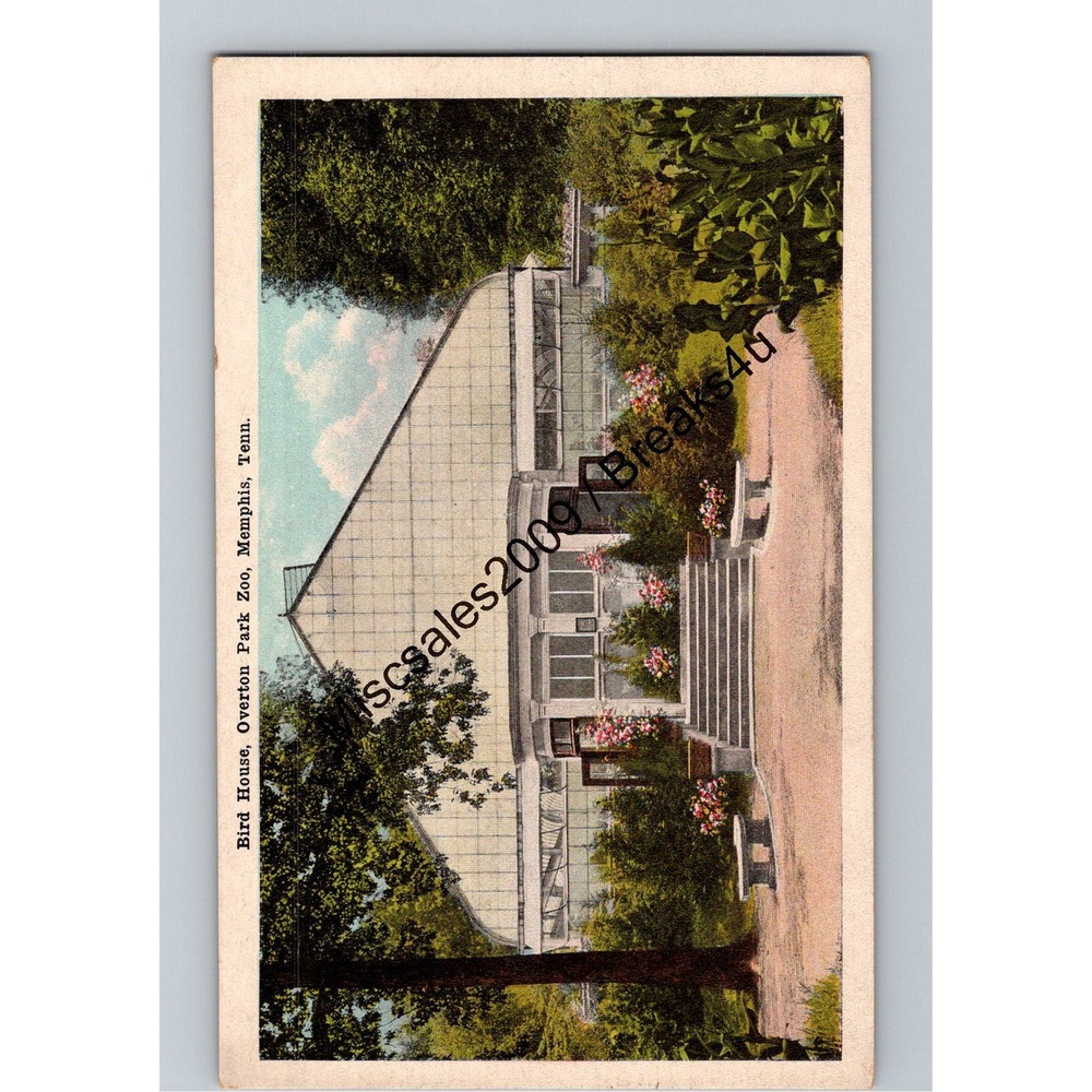 Vintage Memphis Paper‎ Co Bird House Overton Park Zoo Memphis Tenn Postcard